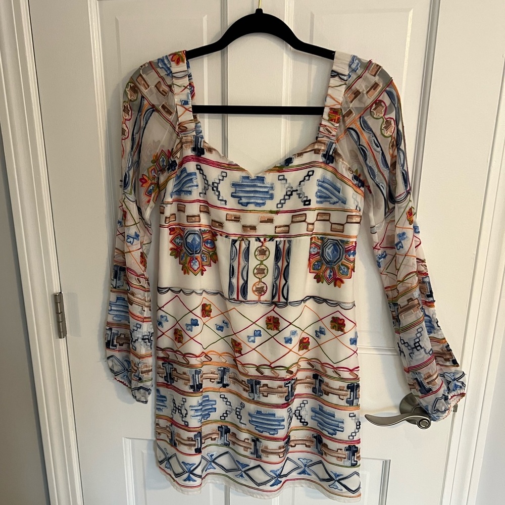 Ali and Jay White Embroidered Mini Dress Size XS